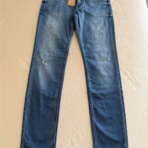 H&M Men's Slim Straight Denim Jeans in Washed Blue